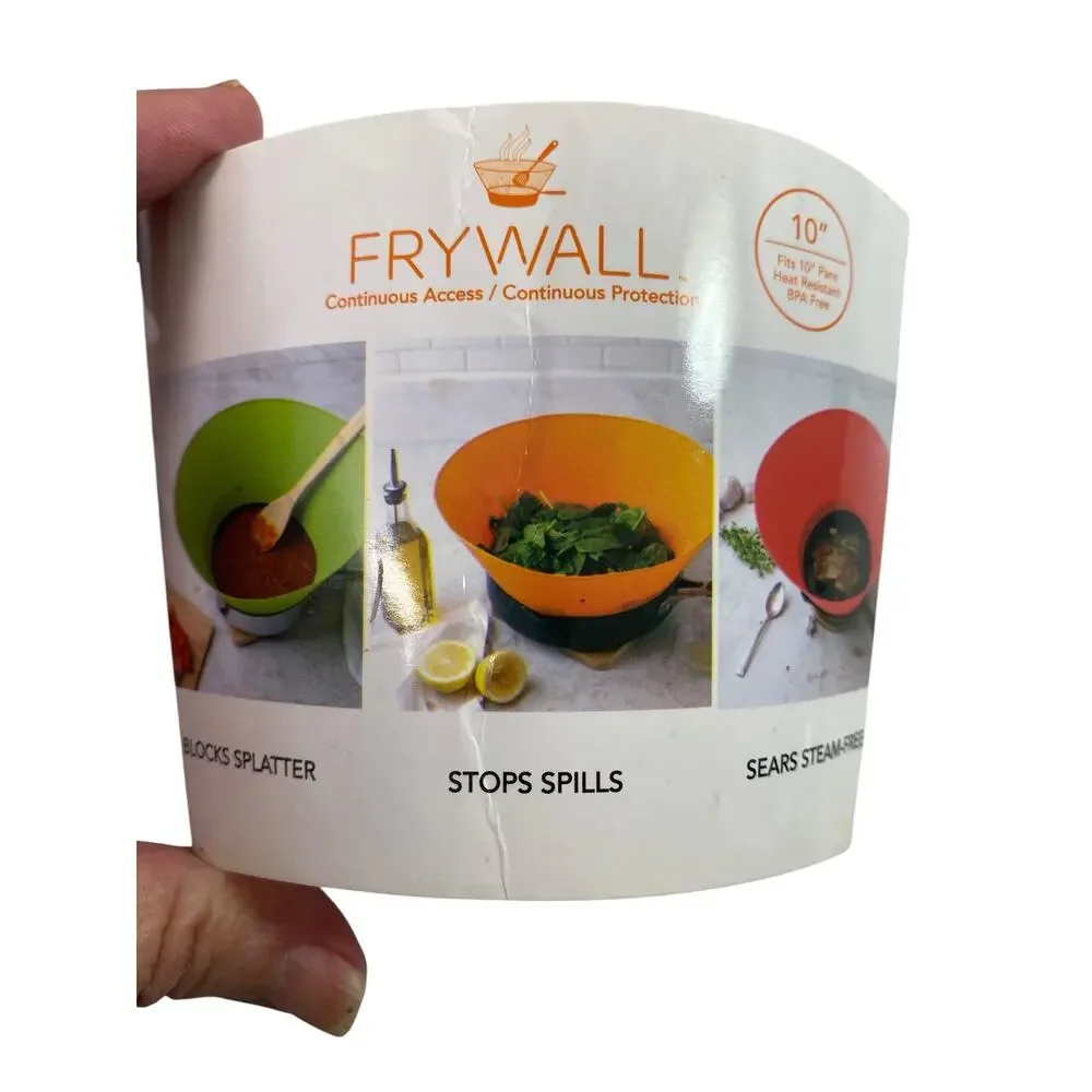 Frywall Silicone Splatter Guard Lot of 2 Green 8” Orange 10” Aesthetic Kitchen